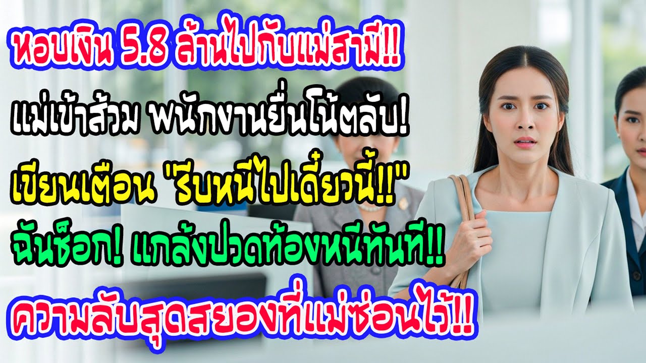ไปธนาคารกับแม่สามีถือเงินสด 5.8 ล้าน พนง.แอบยื่นกระดาษว่ารีบหนี ฉันรีบกลับบ้านแม่ทันที
