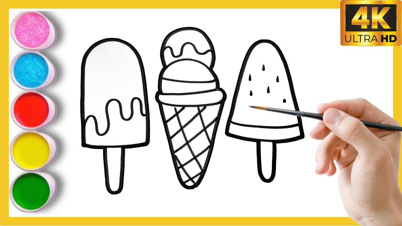 Icecream Drawing for kids | How to draw icecream | Coloring & Painting | Kids Drawing