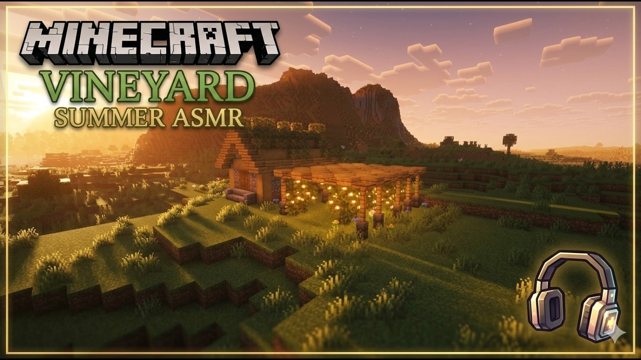 Summer Vineyard House 🍷 Minecraft ASMR Building (No talking)