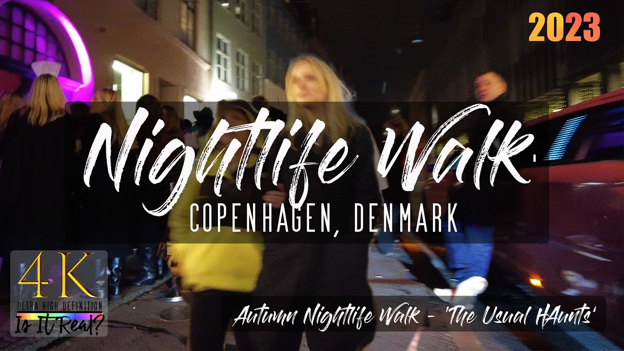 🇩🇰🌃Nightlife Walk | Halloween Saturday Night | Copenhagen, Denmark | 4K | June | 2023