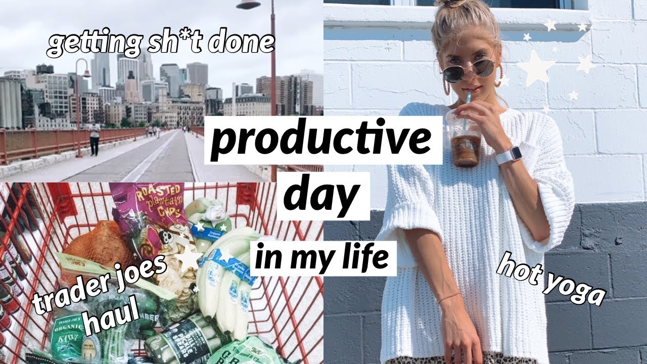 VLOG: productive day in my life // trader joes haul + yoga + new clothes & MORE!