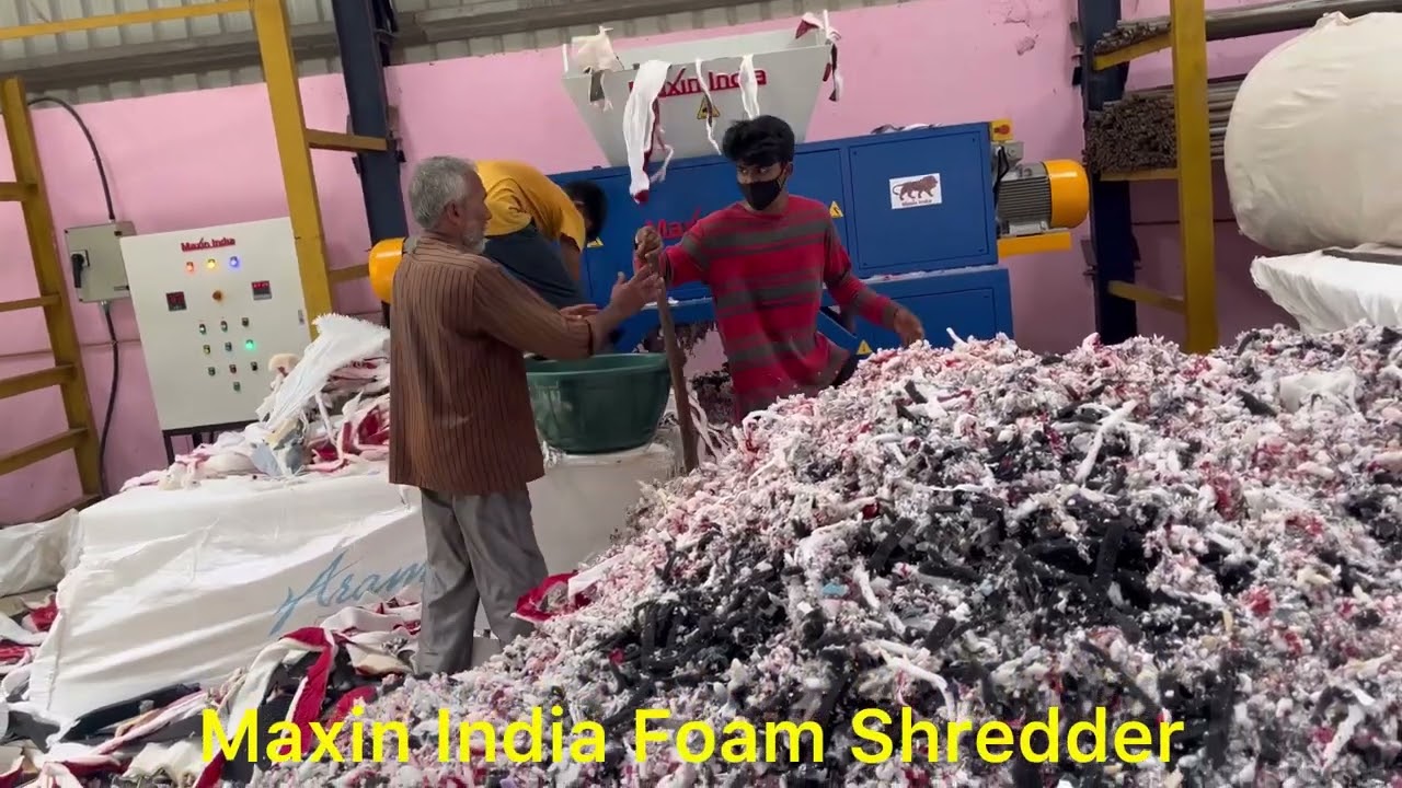 Memory Foam Shredder, Latex Foam Shredder, Foam Shredding Machine, Foam Grinder, #FabricShredding