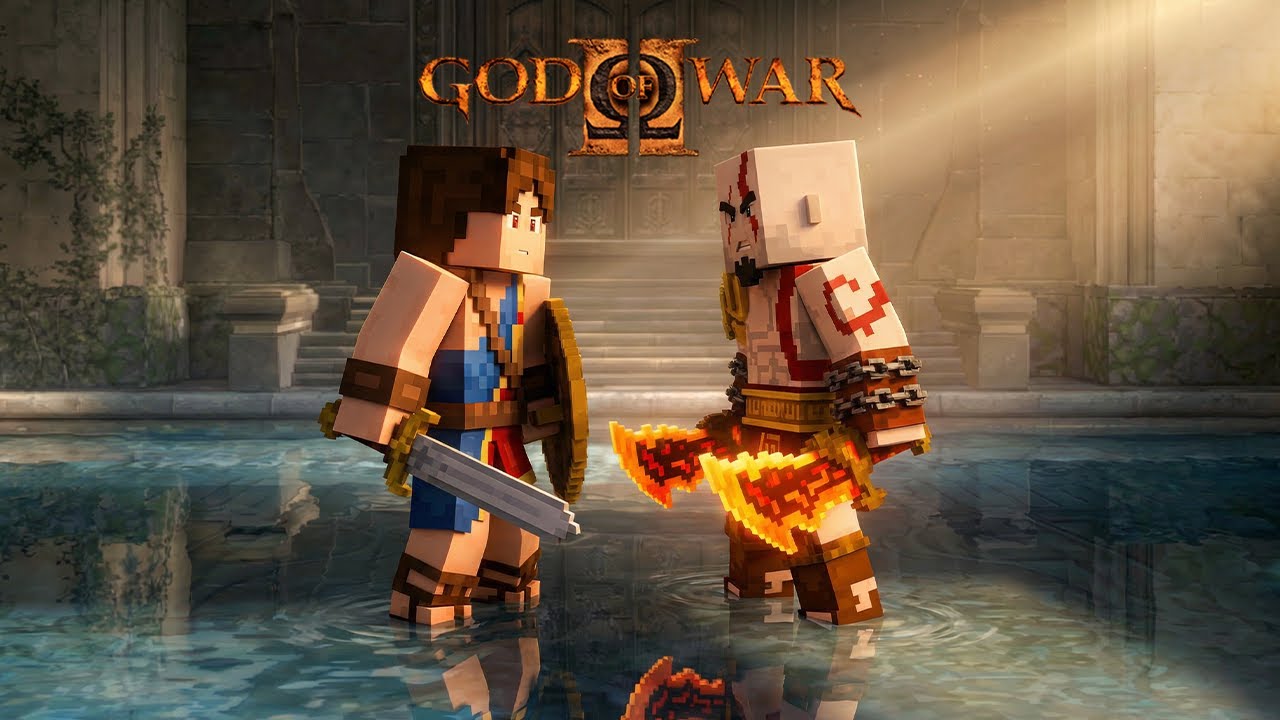 God of War 2: Kratos vs Perseus Reimagined Fight Scene (Minecraft Animation)