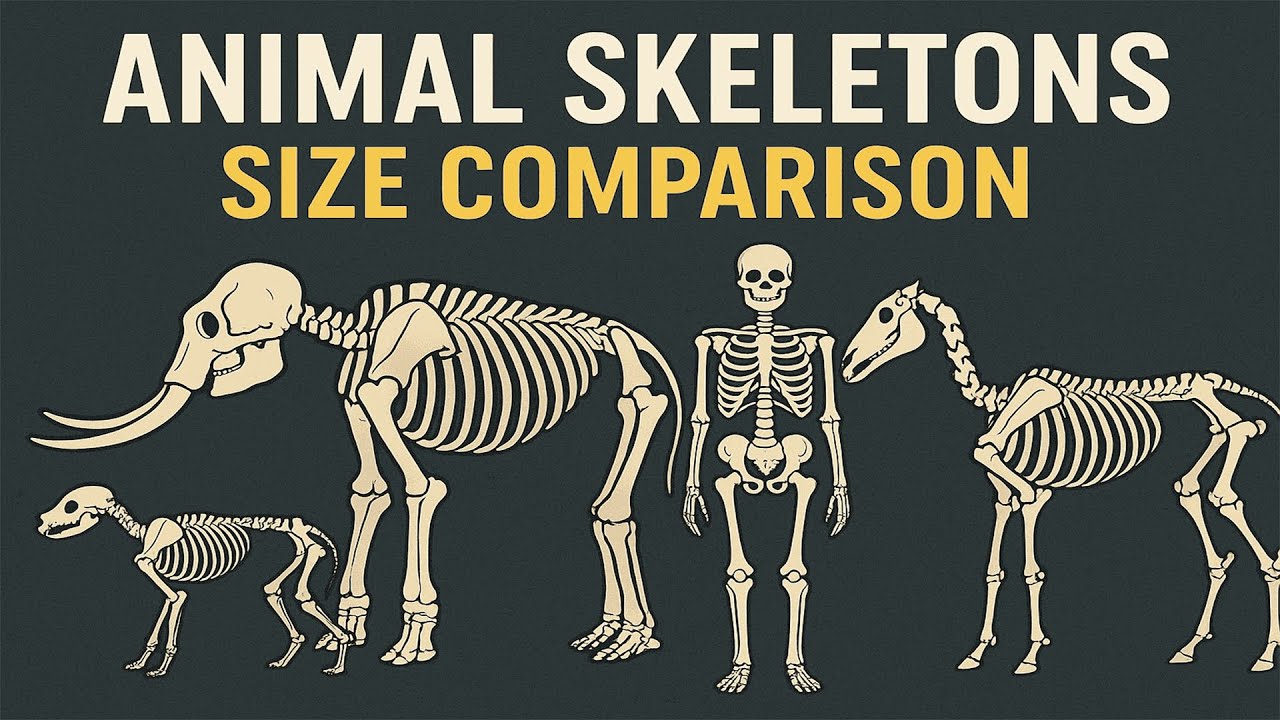 Animal Skeletons vs Human Skeleton | Size Comparison Animation Skeleton march with human 2025