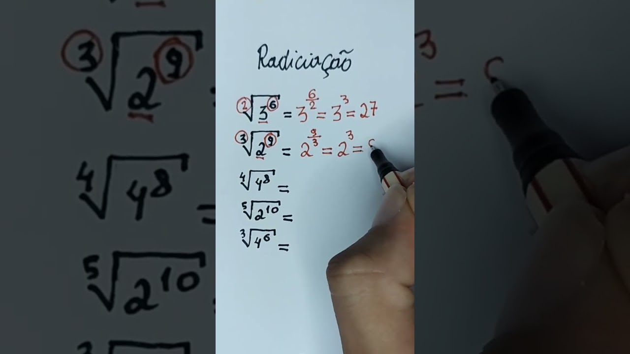 RADICIA&Ccedil;&Atilde;O &eacute; muito f&aacute;cil! #matematica #radicia&ccedil;&atilde;o #dicasdematematica #aprender #matematicafacil
