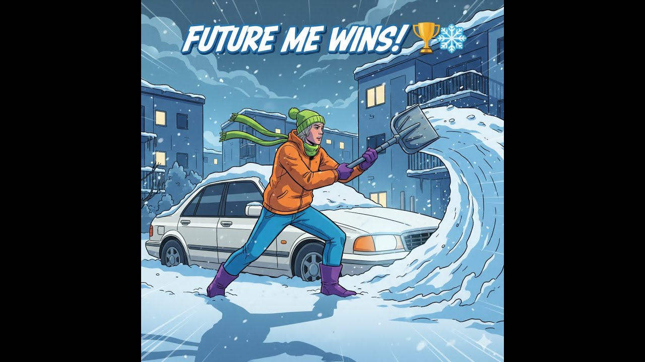 Me vs. One Foot of Snow”But yeah… Future Me wins 🏆❄️#ellensmile #motivation #snowstorm