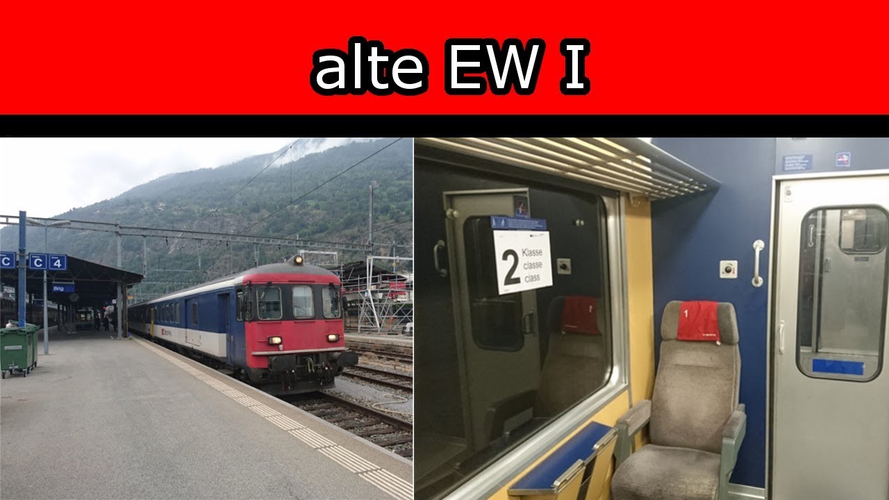 Mit dem InterRegio von Brig nach Domodossola / alte EW I / 1.Klasse Wagen für 2. Klasse!