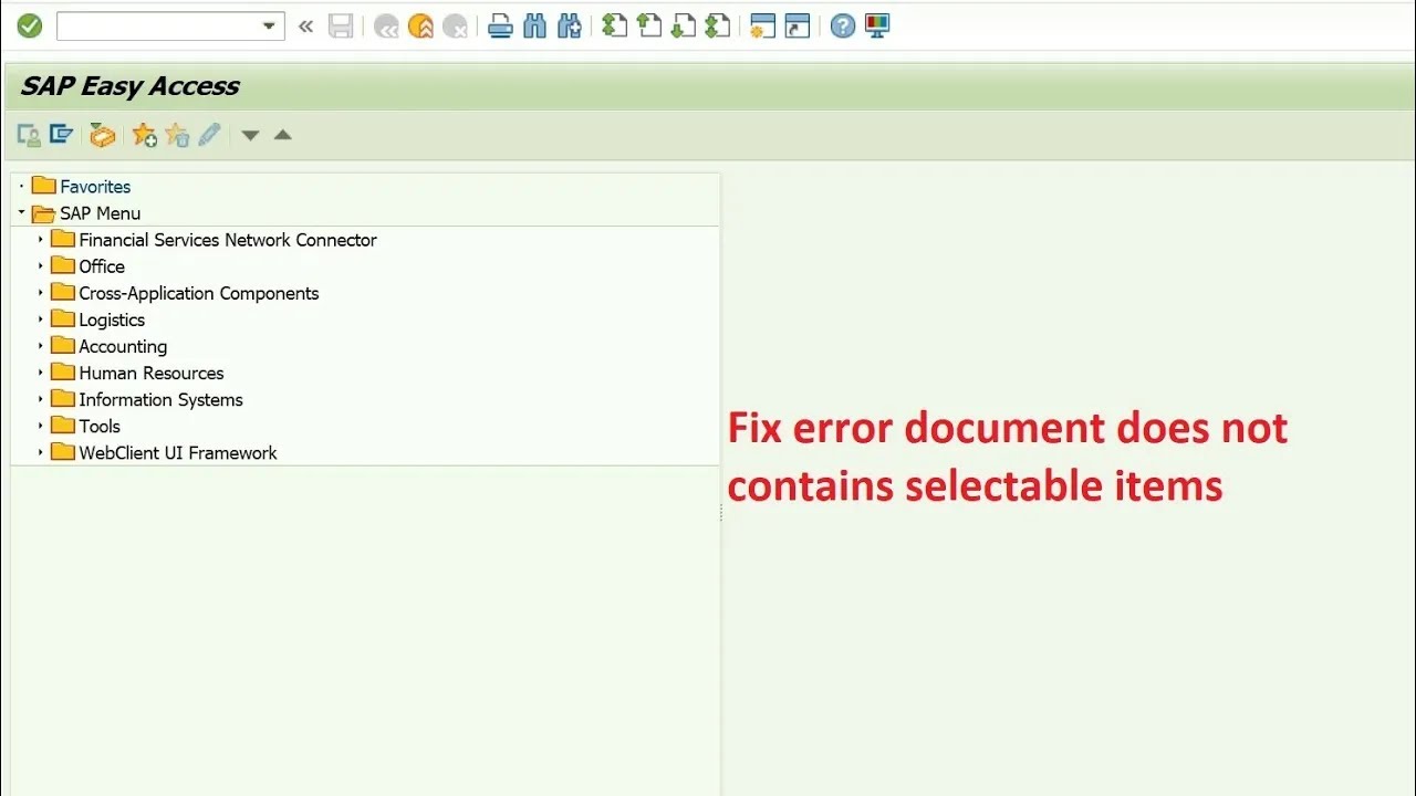 Fix error document does not contains selectable items SAP MM