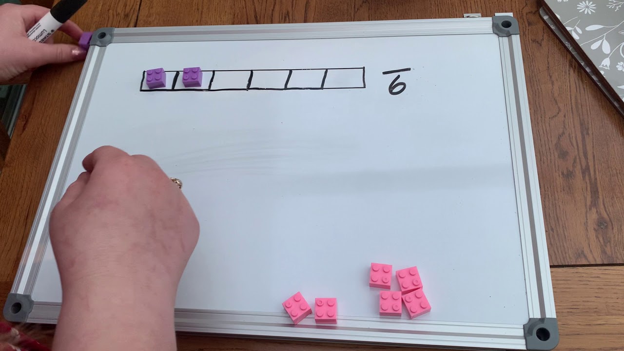 Subtracting fractions using Lego bricks