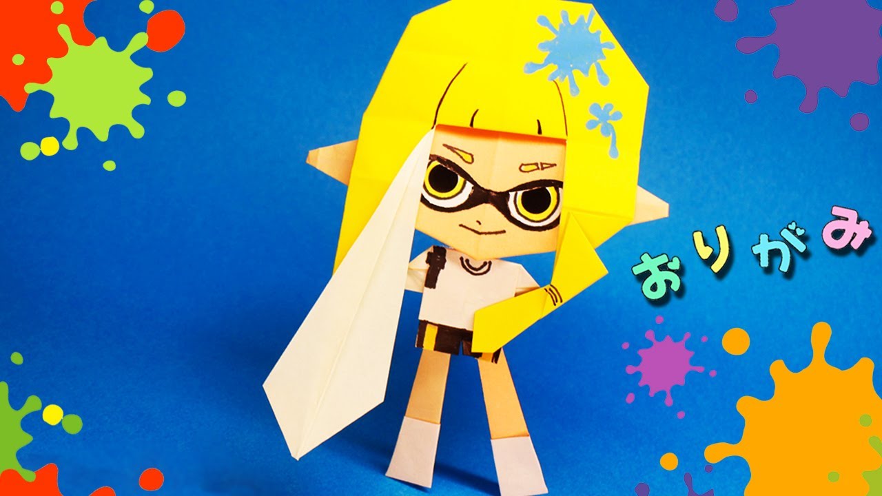 【スプラトゥーン3】イカ（インクリング）の作り方（折り紙）