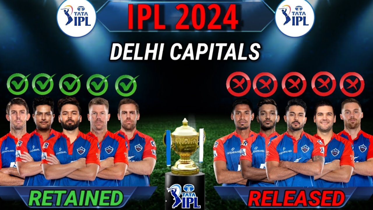 IPL 2024 Delhi Capitals Team Final Retained and Released Players List | DC Team Players 2024