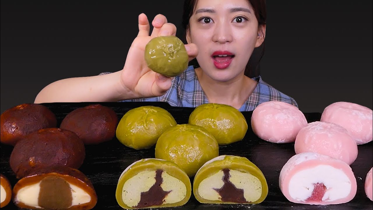 🍡Sweet sticky rice cake🥰티라미수와 찹쌀떡의 첫 만남💕 [Tiramisu,  Chocolate, Strawberry, Green tea] Mukbang😍