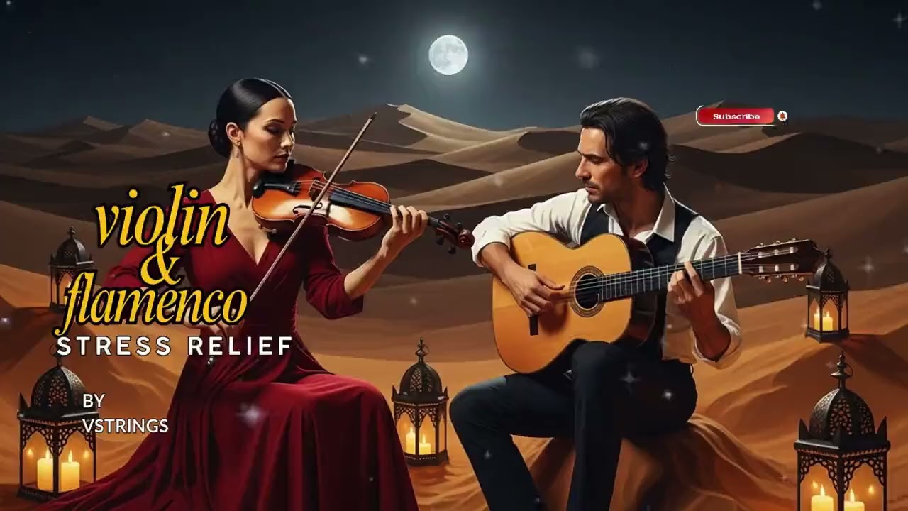 Relaxing Flamenco Guitar & Violin 🌙 Gentle Acoustic Harmony for Stress Relief & Calm