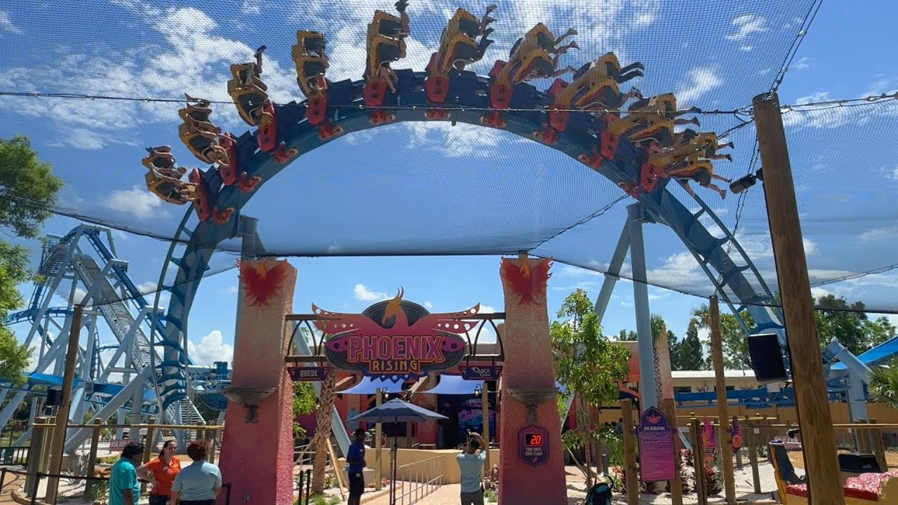 Phoenix Rising New Busch Gardens Tampa Roller Coaster! Front Row POV, Off-ride footage, and review!