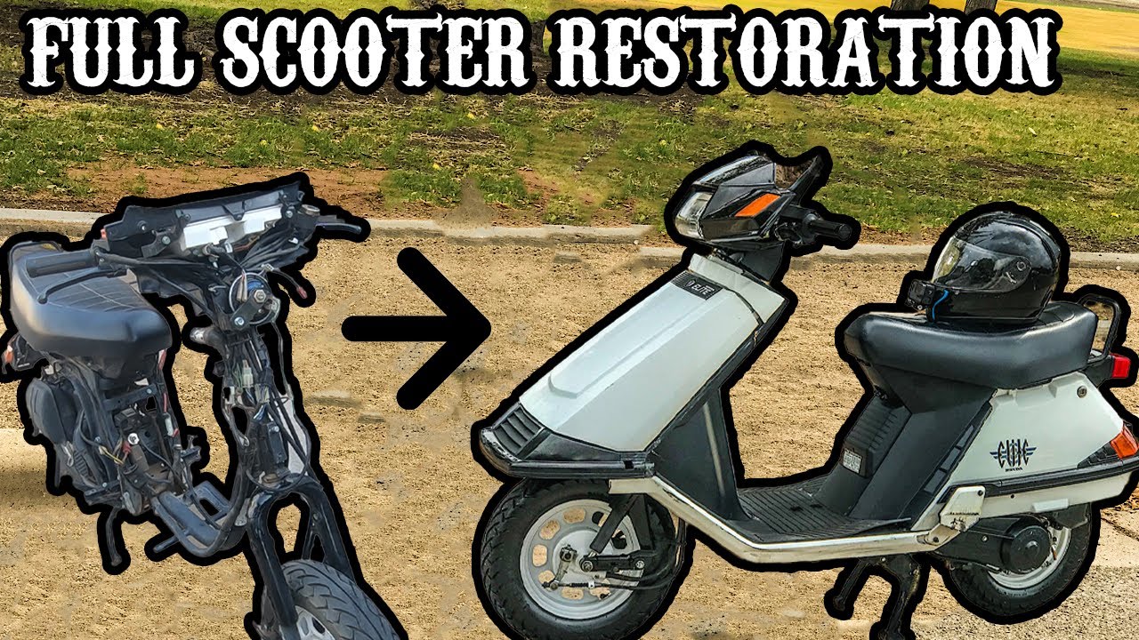 FULL RESTORATION Of 24 Year old Scooter, Honda Elite CH80 Time-lapse  (Narrated)
