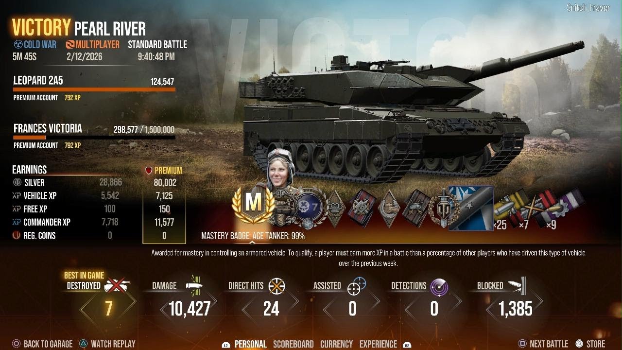 World of Tanks - Leopard 2A5 - 7 Kills - 10K Damage - MVP