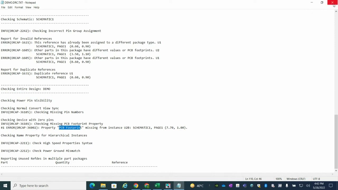 OrCAD Capture how to check DRC Error in Schematic. #allegro #learnpacba #pcba