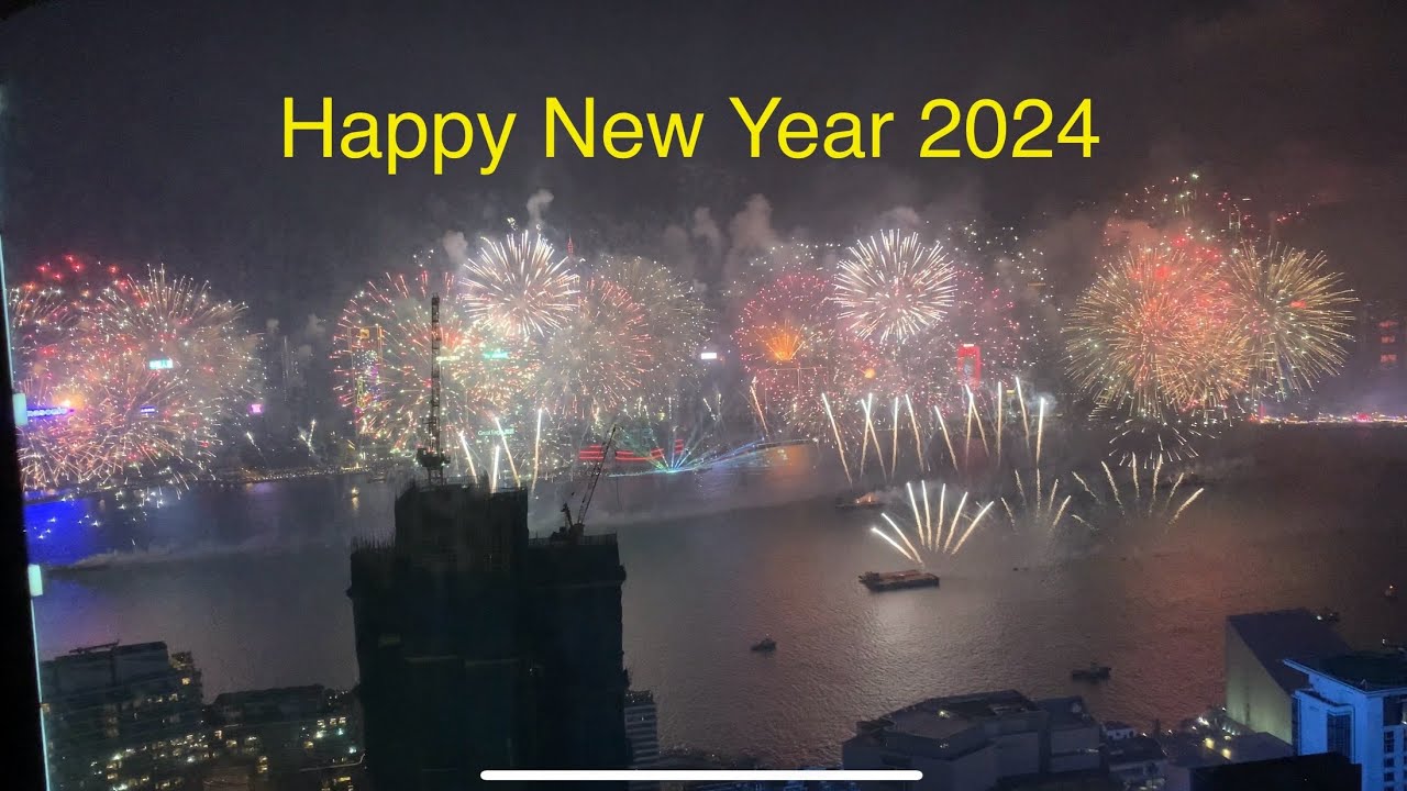 New year fireworks hong kong 2024 #happynewyear #hongkong #RaajaJaani  #fireworks