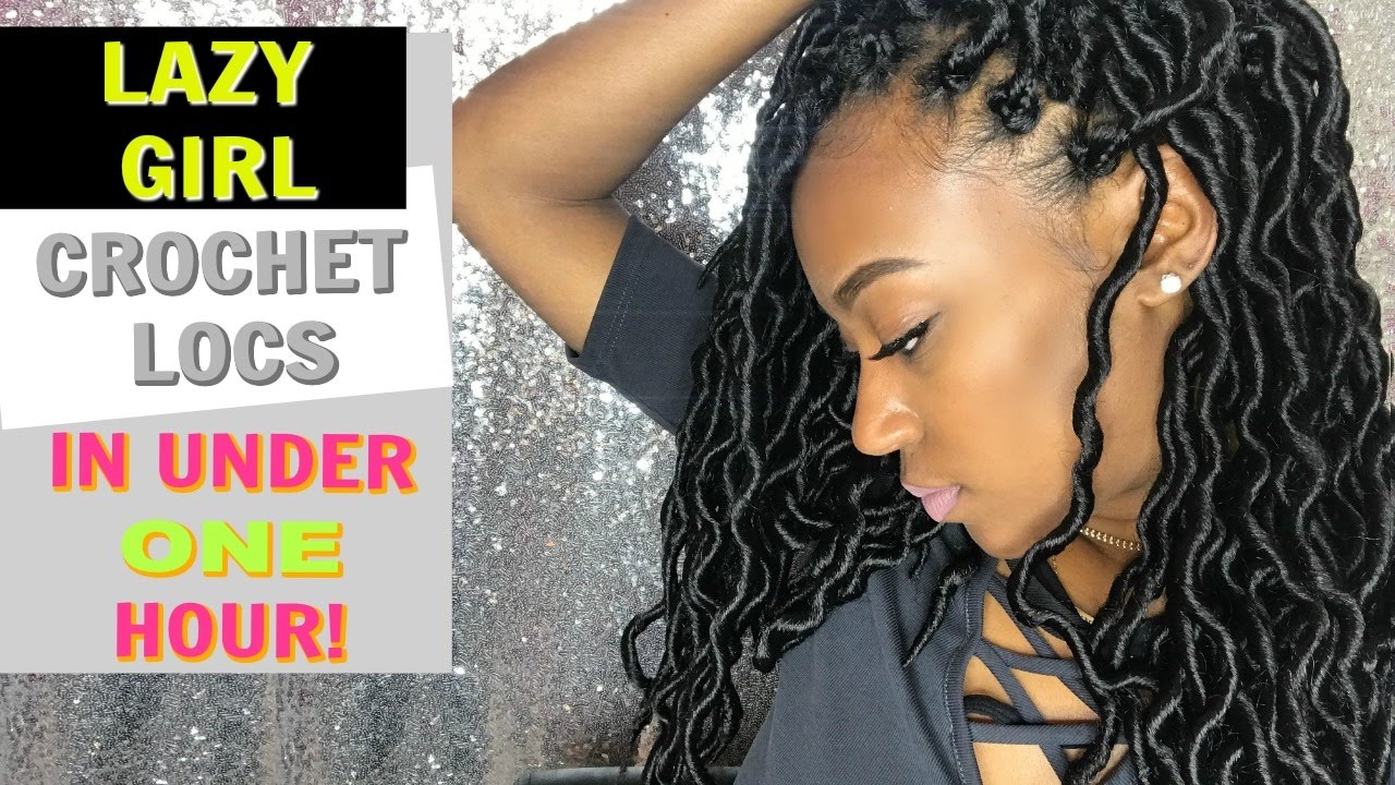 LAZY GIRL Crochet Locs in 1HR NO Cornrows! #BRIANATAHARIMETHOD