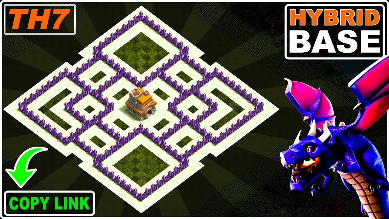 NEW BEST! TH7 Hybrid Base 2023 Copy Link | COC Town hall 7 Base Design - Clash of Clans