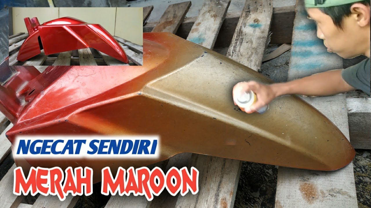 Ngecat sendiri Merah maroon spakbor jadul kita pakai pilox // DITON PREMIUM // PONDOH CUSTOM