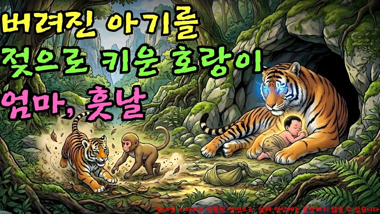 👉 숲속에서 아기 호랑이와 작은 원숭이가 놀다가 동굴에서 울음소리를 듣는다… 버려진 아기를 젖으로 키운 호랑이 엄마| 야담 |옛날이야기 |민담 |전설 | 설화
