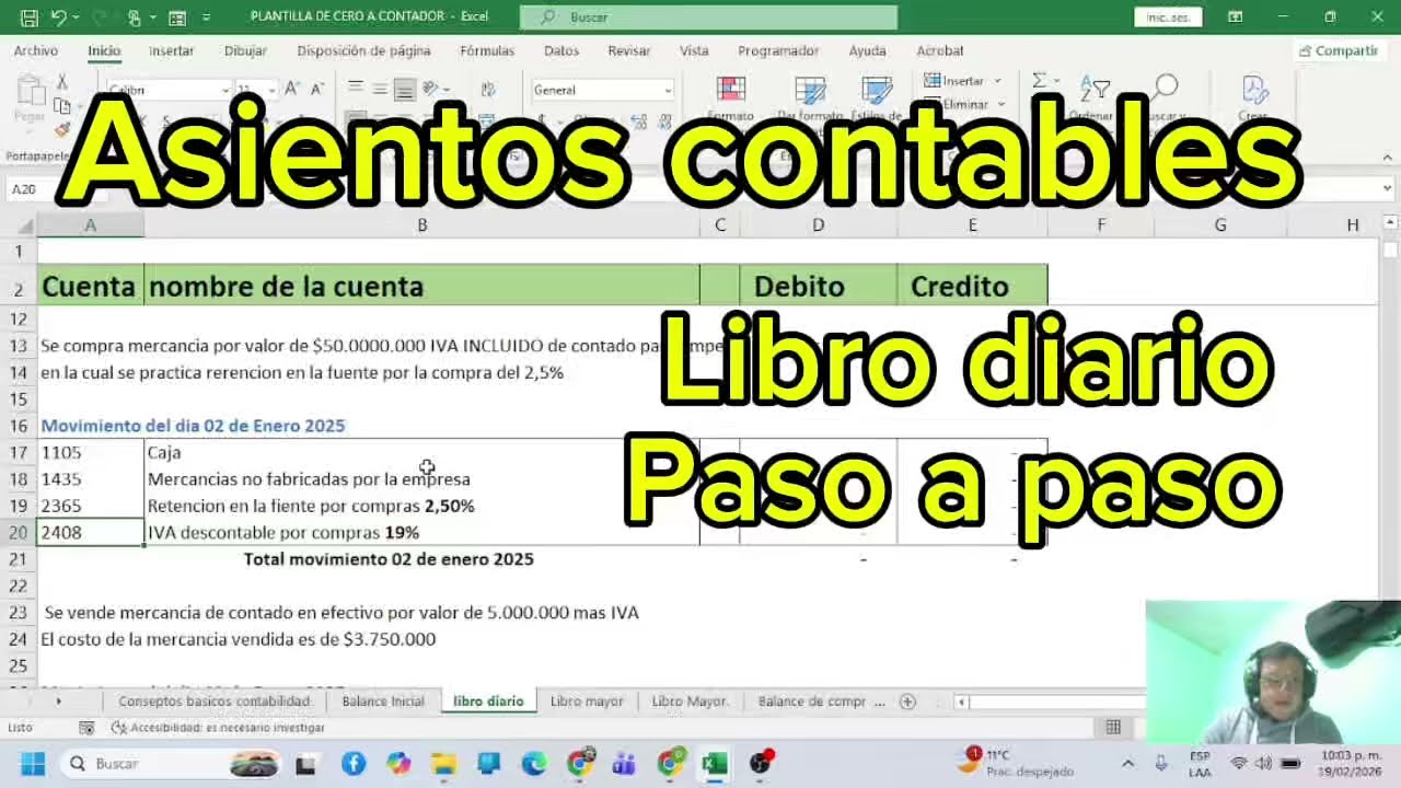 Libro diario: ( ciclo contable clase 5 paso a paso)