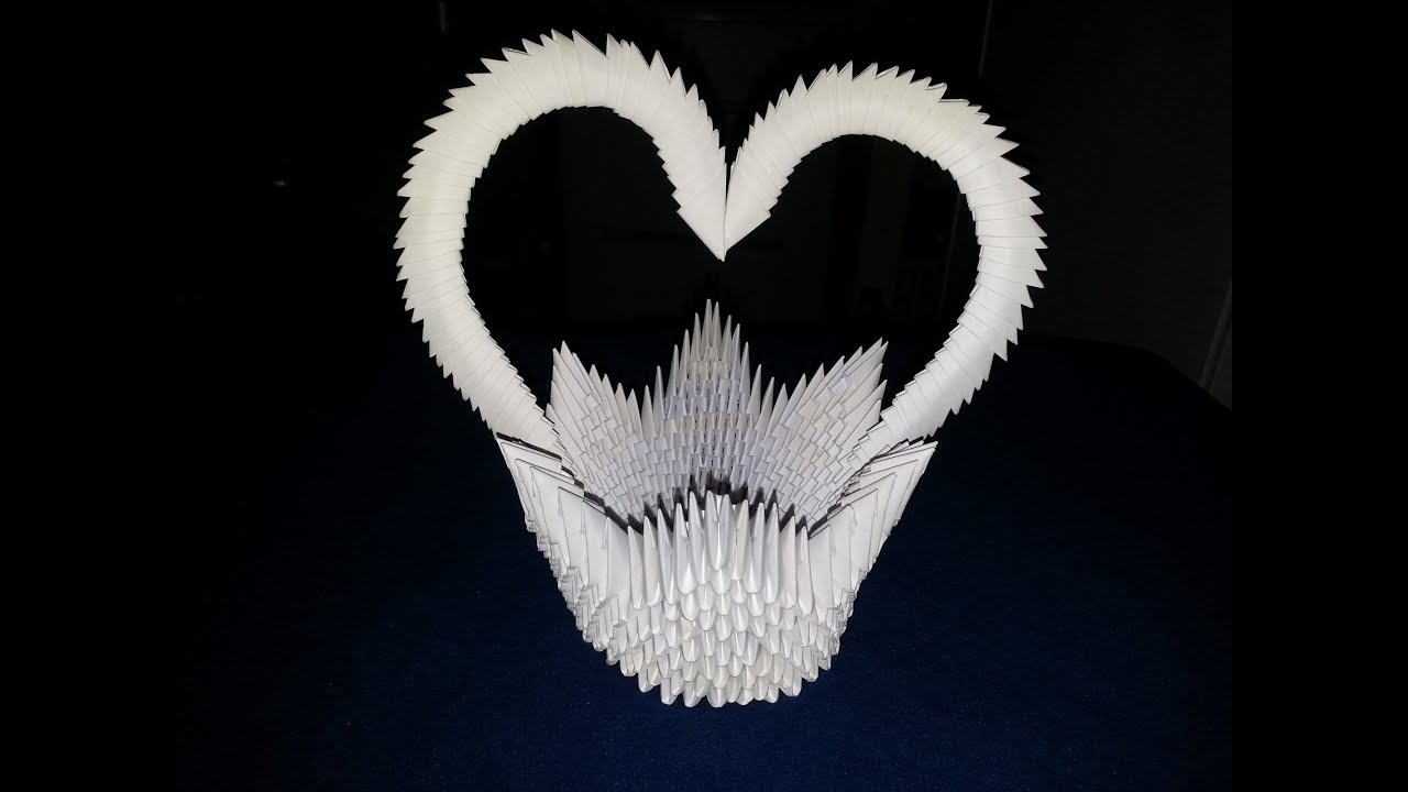 Hướng dẫn xếp giỏ trái tim 3d origami- 3d origami heart basket