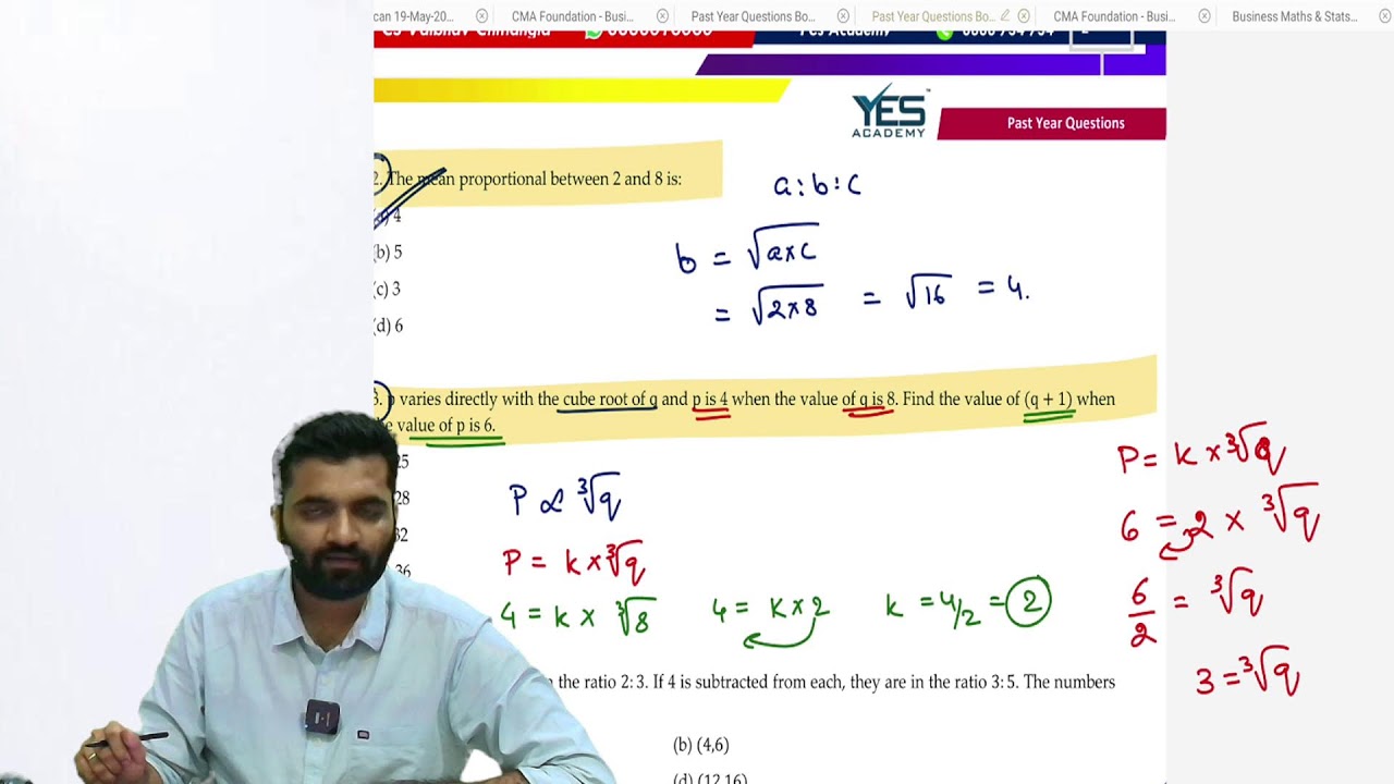 CMA Foundation | Ratios, Proportions, and Variations | One-Shot Revision | Maths | CS Vaibhav Chi...