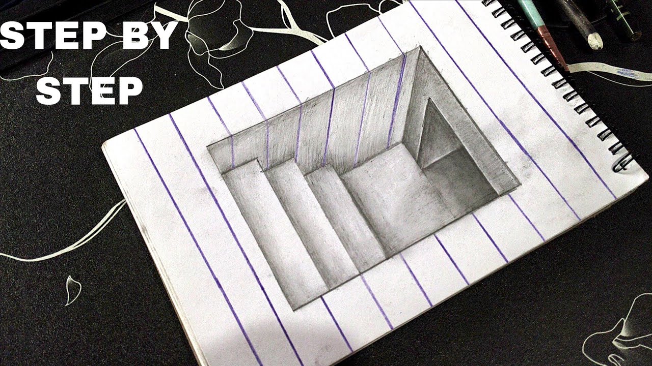 3d optical tunnel illusion step by step on paper MR.ARTIST70