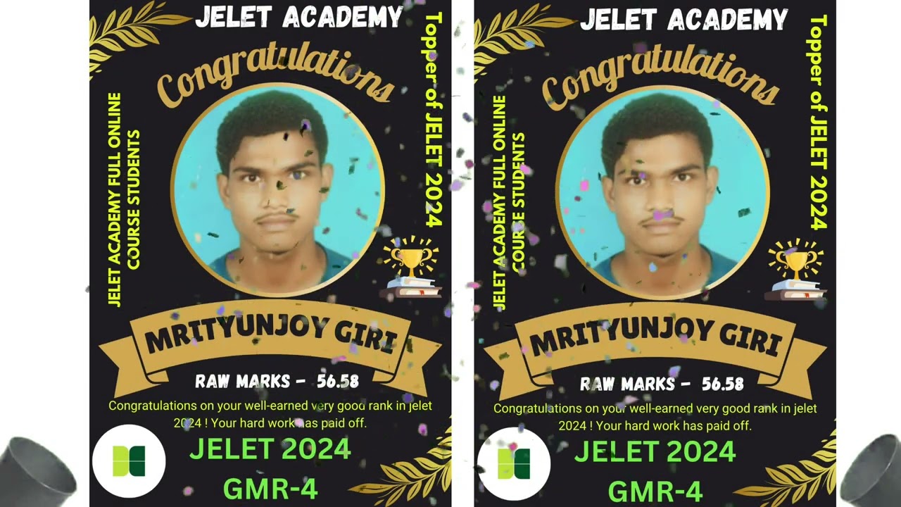 CONGRATULATIONS 🎉🎉🎉 JELET 2024 TOPPER