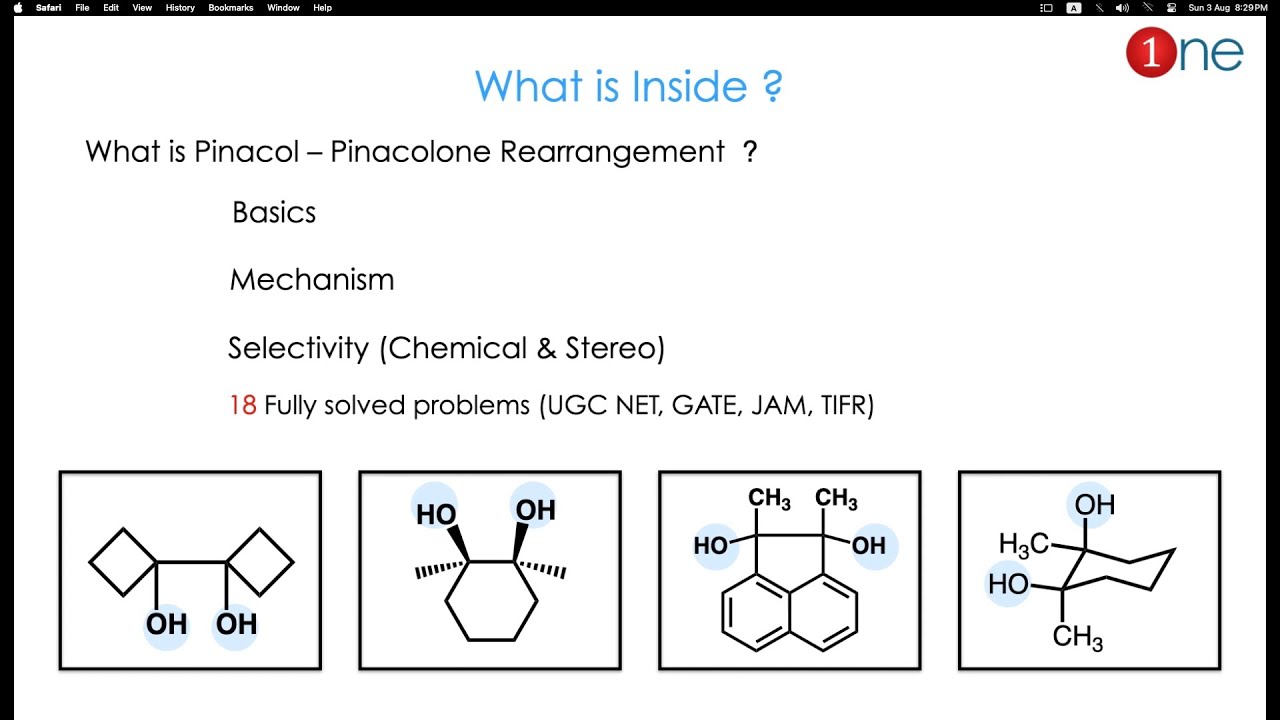 What is Pinacol Pinacolone Rearrangement ? 🧪😊👍 | Mechanism, Selectivity & Problems | One Chemistry