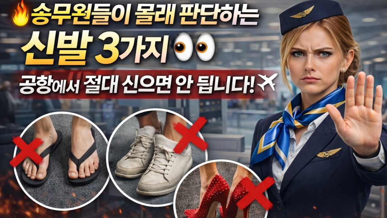 승무원들이 몰래 판단하는 신발 3가지 👀 공항에서 절대 신으면 안 됩니다! ✈️