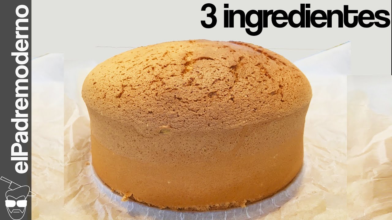 BIZCOCHO super ESPONJOSO con 3 ingredientes