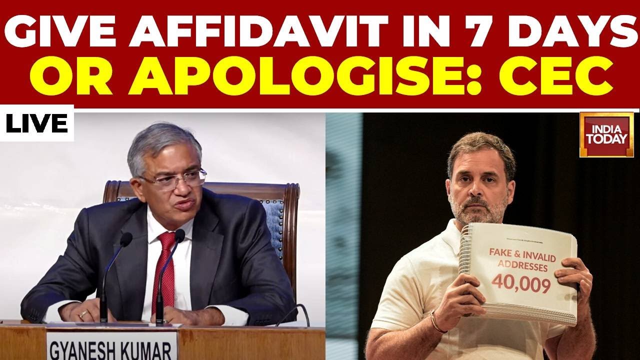 CEC Gyanesh Kumar LIVE: Give Affidavit In 7 Days Or Apologise: Poll body to Rahul Gandhi LIVE