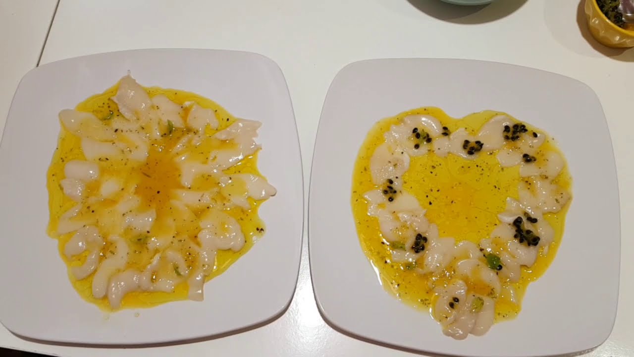 Carpaccio de St-jacques et Fruits de la passion