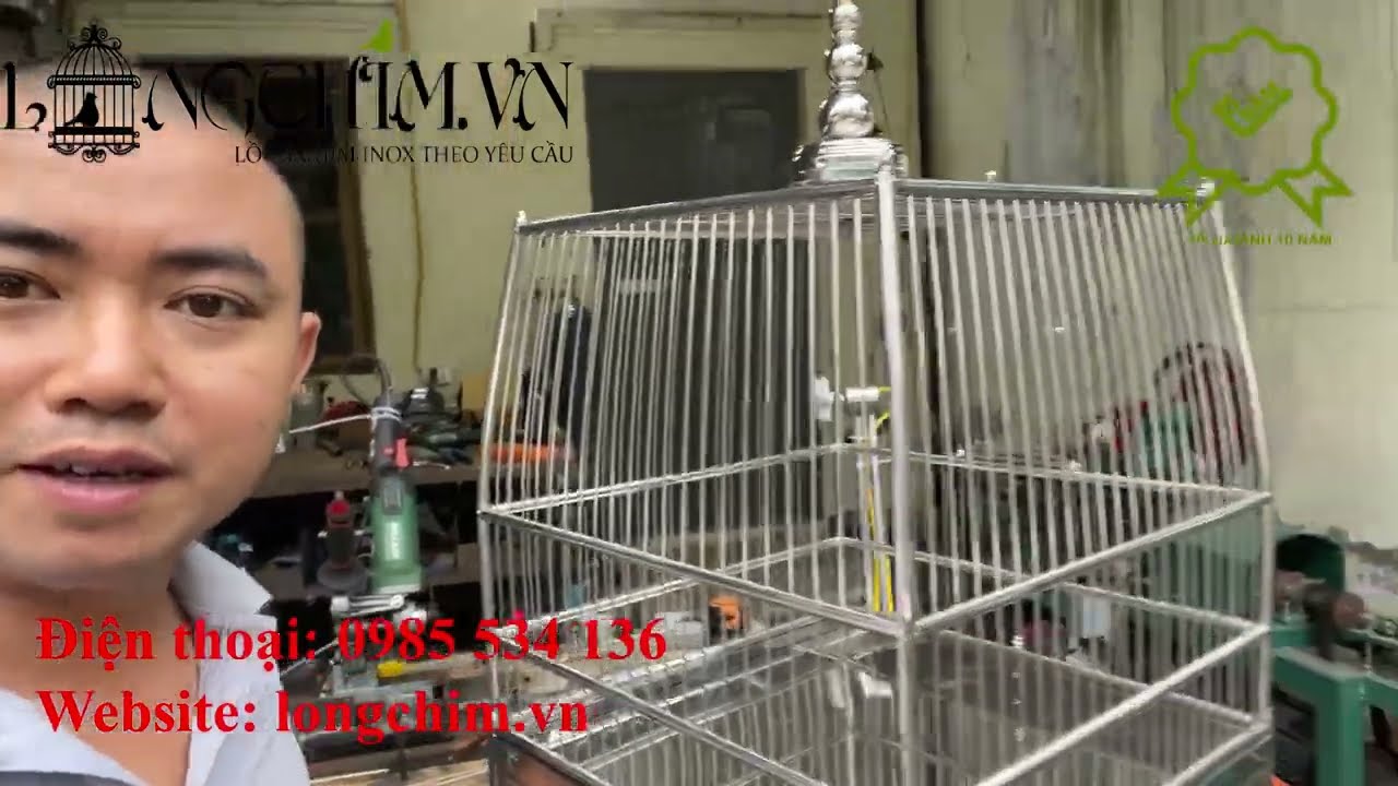 Lồng Thái Đấu Inox Vip 21 Nan Rộng 37 - Lồng Chim Inox Bật Mạnh