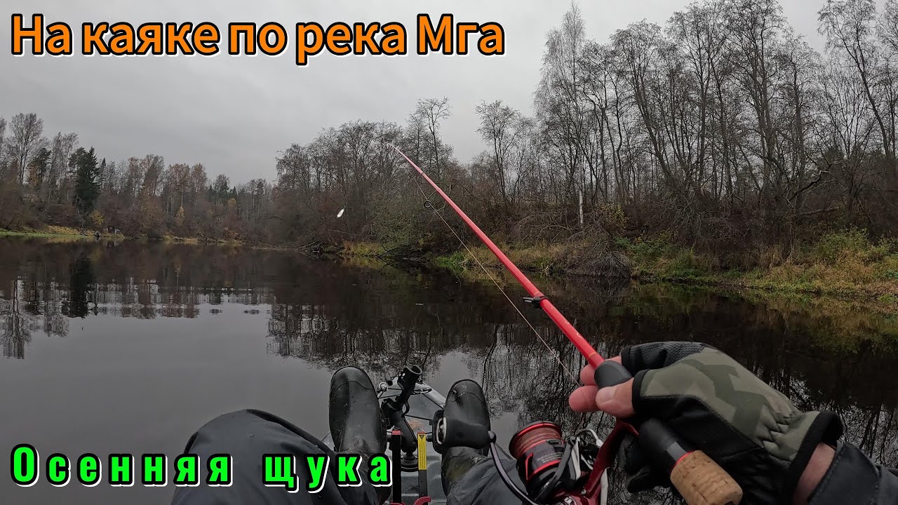 На пластиковом каяке по реке Мга. Осенняя рыбалка на малой реке по щуке