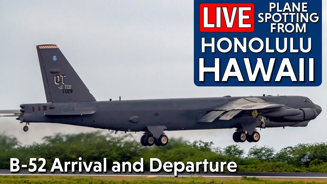 B-52 ARRIVAL and DEPARTURE | Live Planespotting at HNL Honolulu Airport | 10