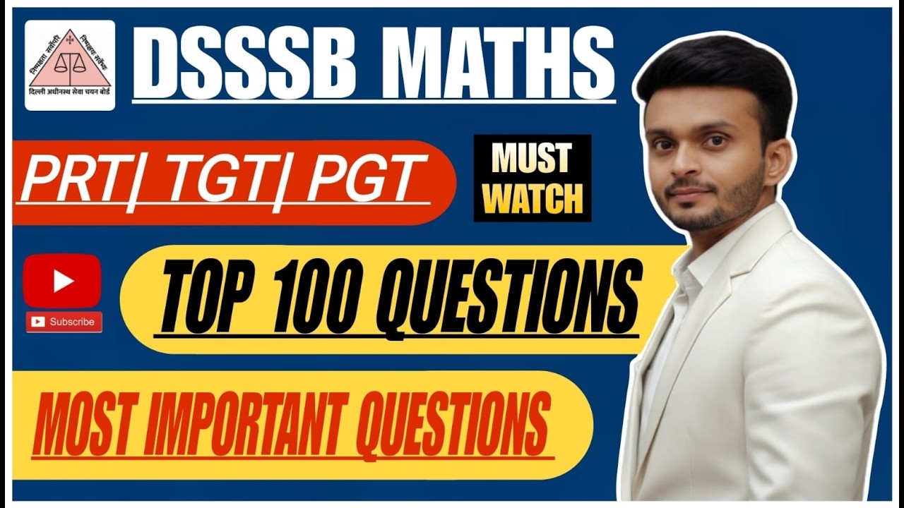 MATHS 100 IMPORTANT QUESTIONS for dsssb PRT  2026 by rk classes #dsssb_prt #dsssb_tgt #English