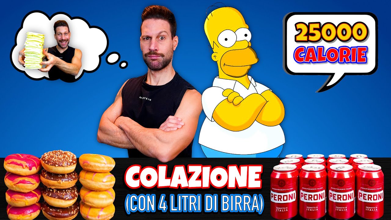 Sono Sopravvissuto alla spaventosa DIETA di HOMER SIMPSON - (25000 Calorie)