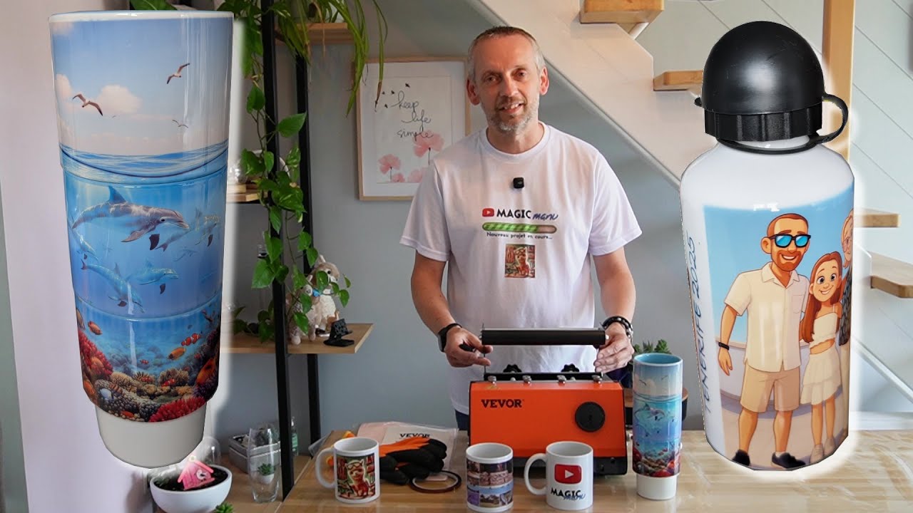 J'ai sublimé 3 mugs empilés avec la presse à chaud Vevor