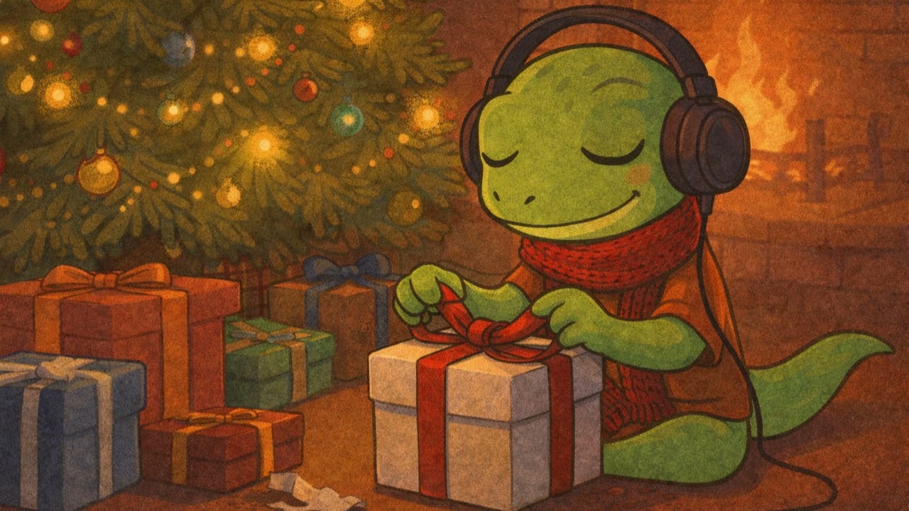 Gecko Unpacking Presents 🎁🦎 | Cozy Christmas Lo-Fi & Warm Holiday Vibes | Ambientlearn