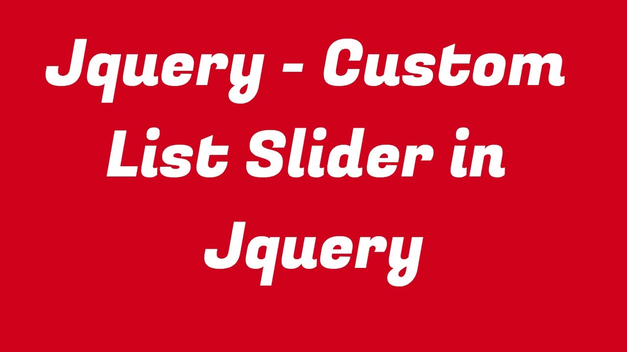 Jquery List Slider | Niklix | Jquery Tutorial