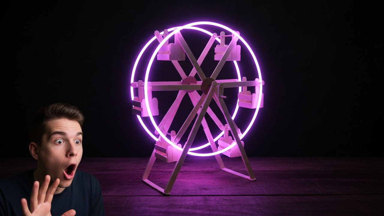 I Built a WORKING Ferris Wheel from Scratch! ✂️ Best School Project Idea | Stick Crafts