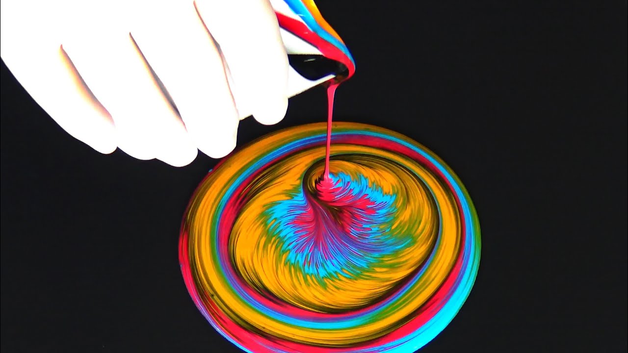 (450) SPLIT CUP pour with AMAZING details ~ Acrylic pouring technique ~ Spin art ~ Relaxing art