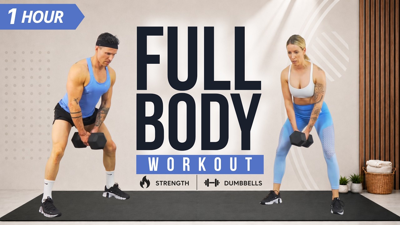 1 Hour Strong - FULL BODY DUMBBELL WORKOUT | Circuits + Complexes | Muscle Building