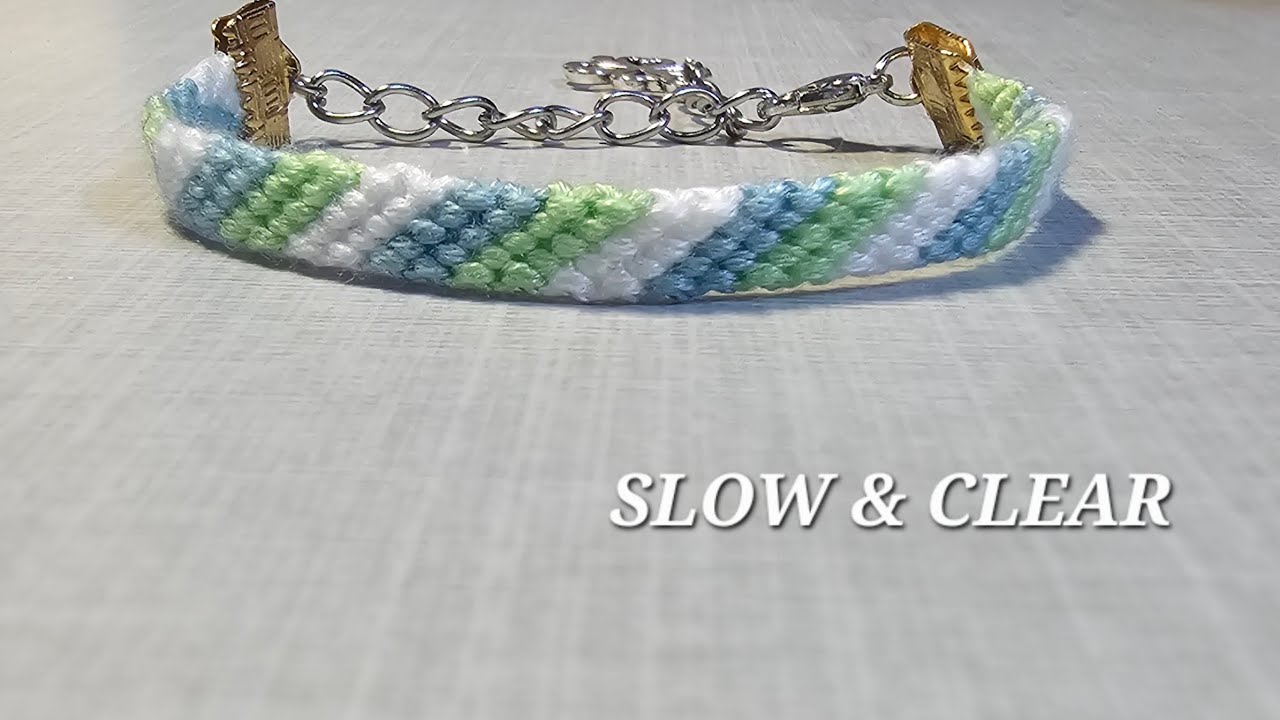 사선 패턴 소원팔찌 매듭 · Diagonal Line Knotting