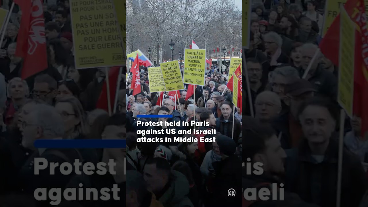 Protest held in Paris against US and Israeli attacks in Middle East