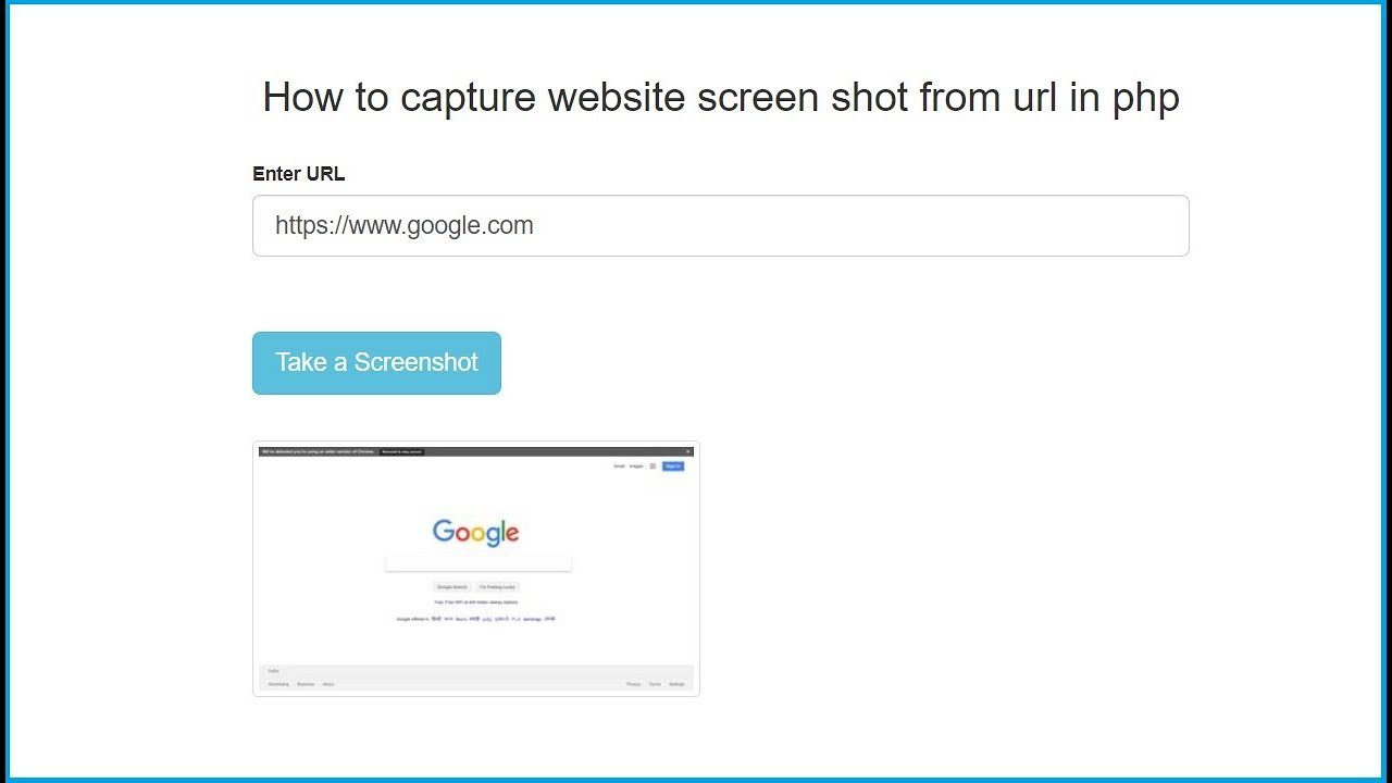 How to Take Website Screen Shot From URL in PHP